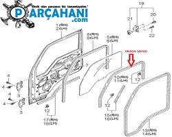 KİA BONGO KAPI FİTİLİ ÖN SOL 2002 - 2005
